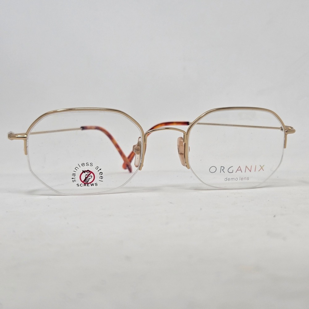 Organix 830 GLO Gold Stainless Steel Screwless Semi Rimless Eyeglasses Japan